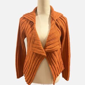 Bianco & Blu Italian orange wool cardigan